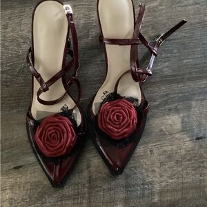 Elegant Red Rose Women's Heels
